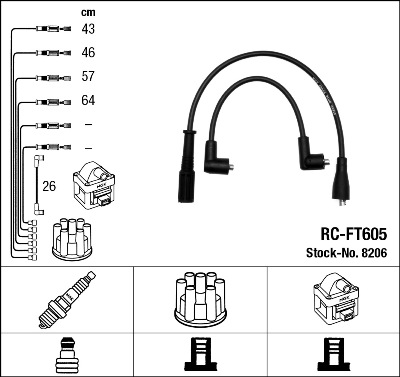 Bougiekabelset NGK 8206