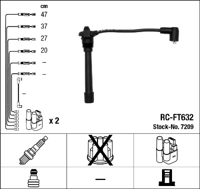 NGK Bougiekabelset 7209