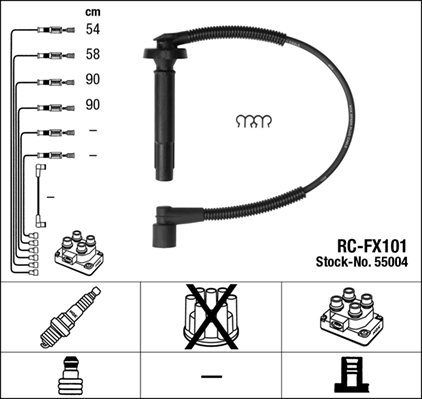 Bougiekabelset NGK 55004