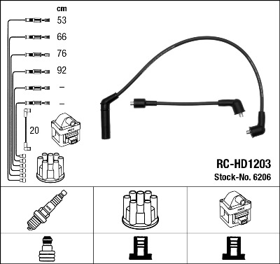 Bougiekabelset NGK 6206