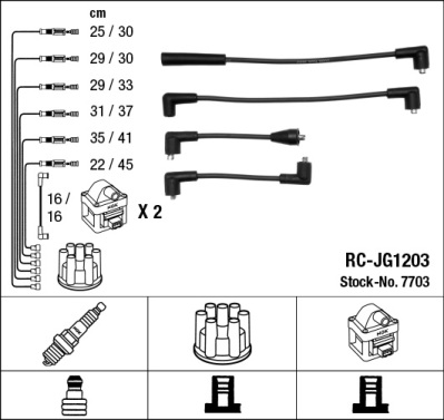 Bougiekabelset NGK 7703