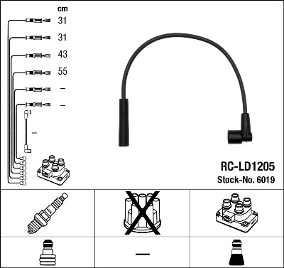 Bougiekabelset NGK 6019