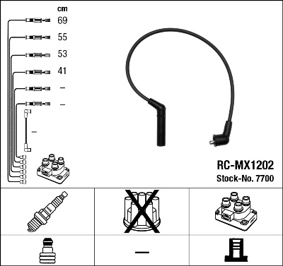 Bougiekabelset NGK 7700