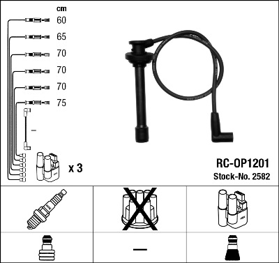 NGK Bougiekabelset 2582