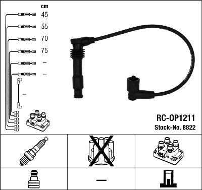 Bougiekabelset NGK 8822