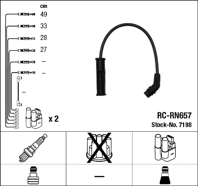 Bougiekabelset NGK 7198