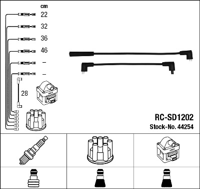 Bougiekabelset NGK 44254