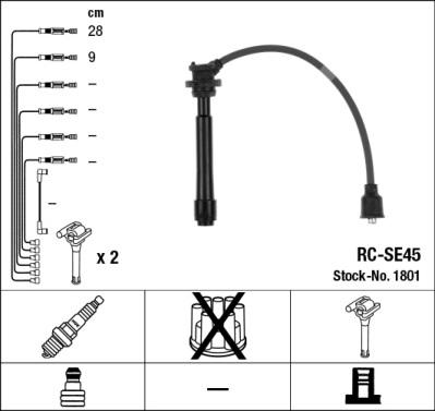 Bougiekabelset NGK 1801