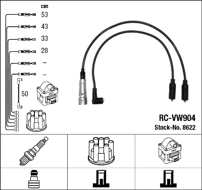 Bougiekabelset NGK 8622