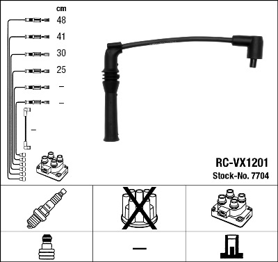 Bougiekabelset NGK 7704