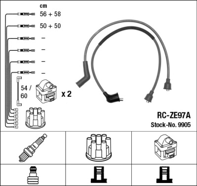 Bougiekabelset NGK 9905