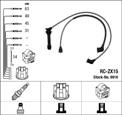 Bougiekabelset NGK 9916