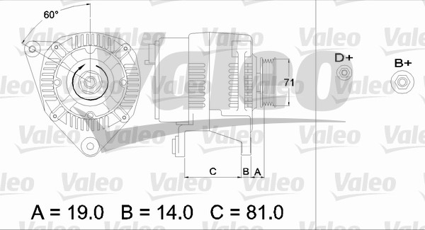 Valeo Alternator/Dynamo 436386