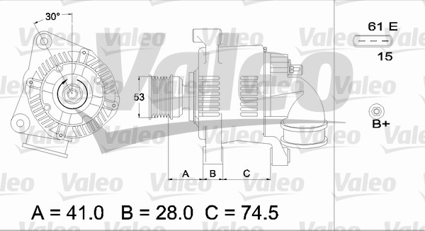 Valeo Alternator/Dynamo 436655