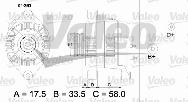 Valeo Alternator/Dynamo 436683