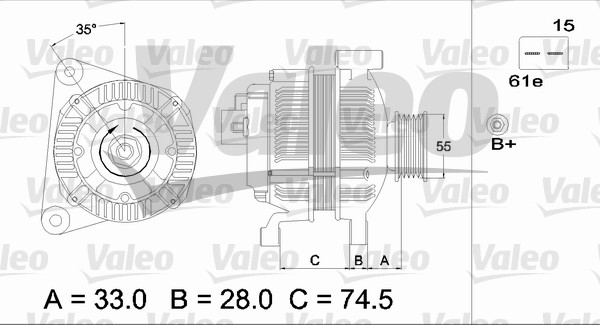 Valeo Alternator/Dynamo 437116