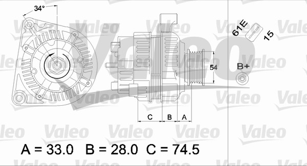 Alternator/Dynamo Valeo 437406