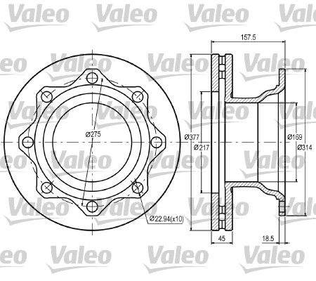 Remschijven Valeo 187064