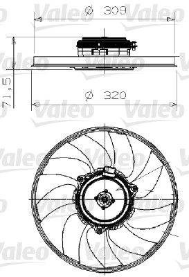 Ventilatorwiel-motorkoeling Valeo 696027