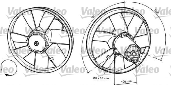 Ventilatorwiel-motorkoeling Valeo 696034