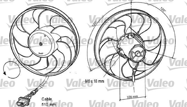 Ventilatorwiel-motorkoeling Valeo 696042