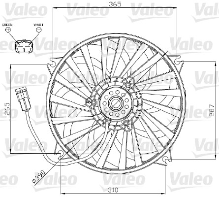 Ventilatorwiel-motorkoeling Valeo 696177