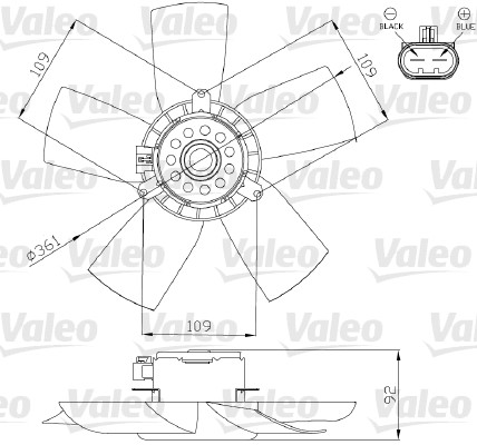 Ventilatorwiel-motorkoeling Valeo 696279