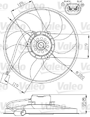 Ventilatorwiel-motorkoeling Valeo 696287