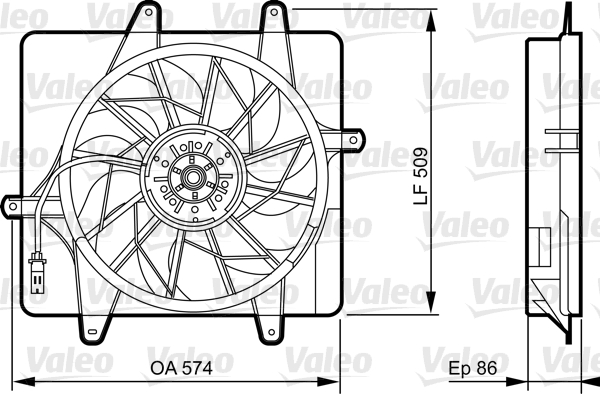 Ventilatorwiel-motorkoeling Valeo 696365