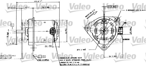 Ventilatorwiel-motorkoeling Valeo 698084