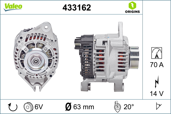 Valeo Alternator/Dynamo 433162