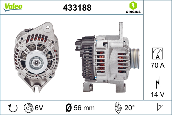 Valeo Alternator/Dynamo 433188