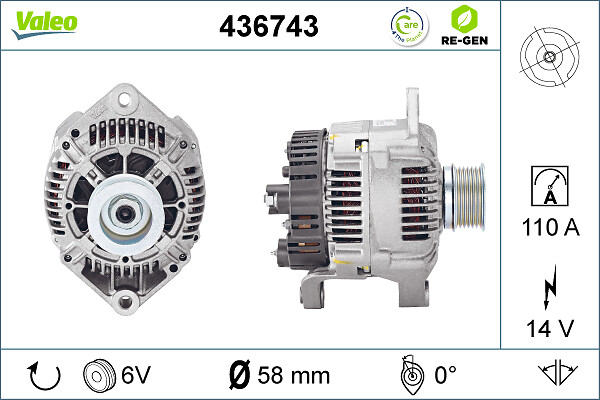 Valeo Alternator/Dynamo 436743