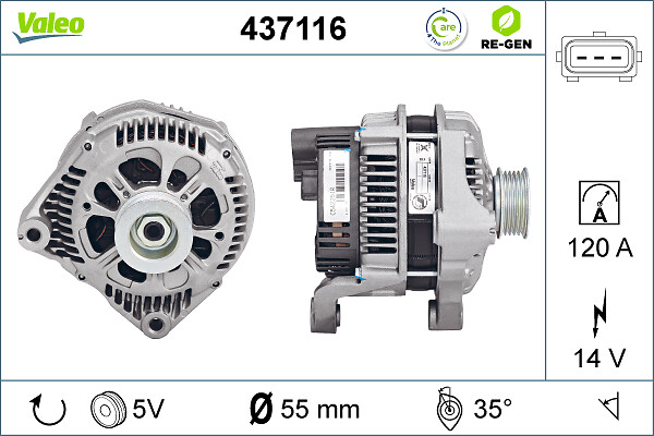 Valeo Alternator/Dynamo 437116