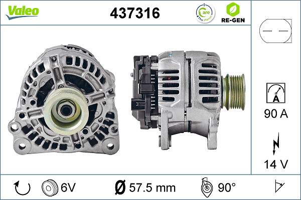 Valeo Alternator/Dynamo 437316