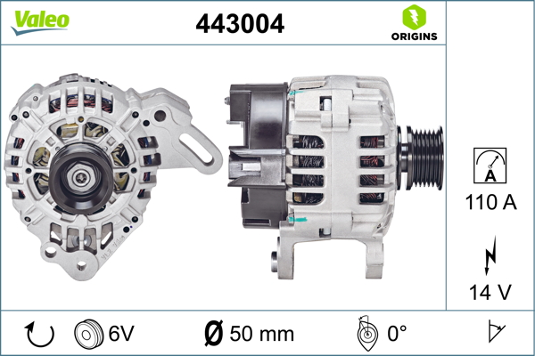 Valeo Alternator/Dynamo 443004