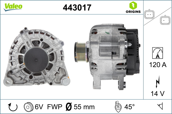 Alternator/Dynamo Valeo 443017