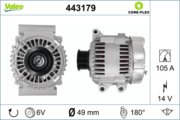 Alternator/Dynamo Valeo 443179