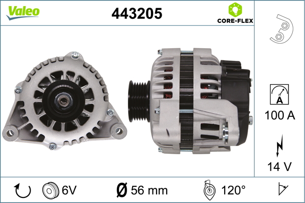 Valeo Alternator/Dynamo 443205