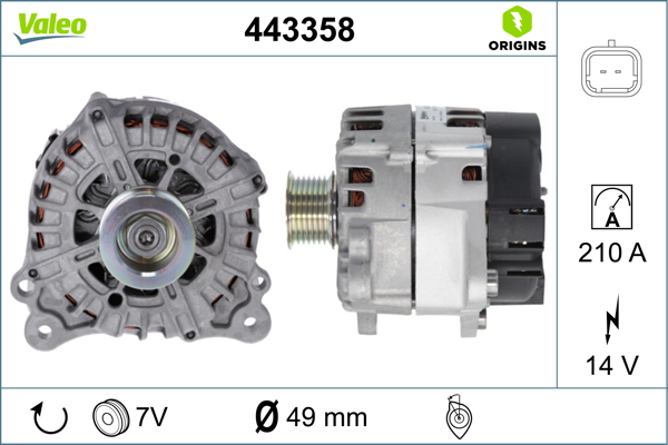 Valeo Alternator/Dynamo 443358