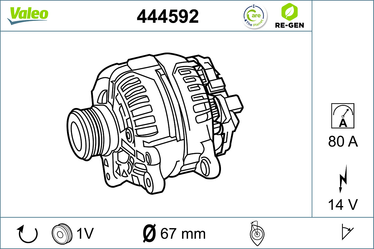 Valeo Alternator/Dynamo 444592