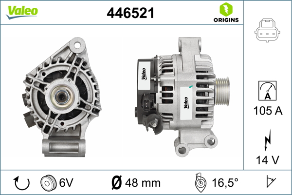 Alternator/Dynamo Valeo 446521