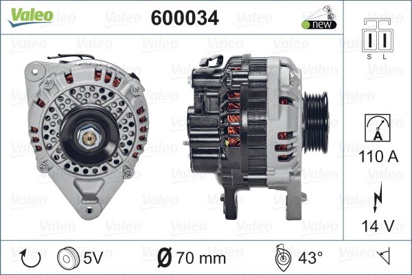Valeo Alternator/Dynamo 600034