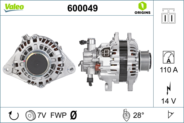 Valeo Alternator/Dynamo 600049