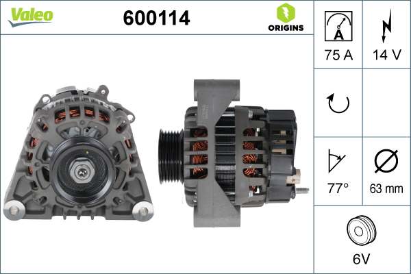 Valeo Alternator/Dynamo 600114