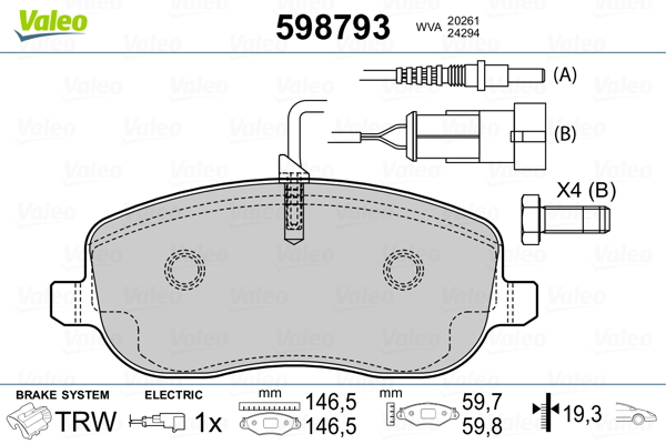 Remblokset Valeo 598793