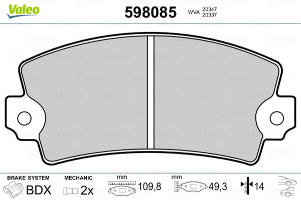 Valeo Remblokset 598085