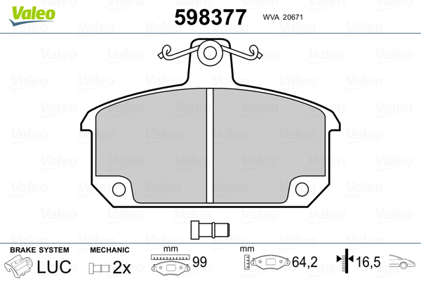Valeo Remblokset 598377