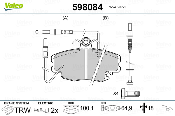 Valeo Remblokset 598084