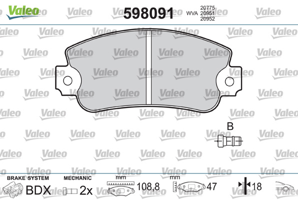 Valeo Remblokset 598091